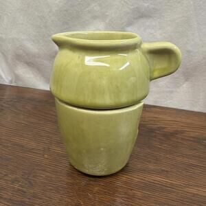 Russell Wright Stacking Creamer Sugar Set In chartreuse Green American Modern